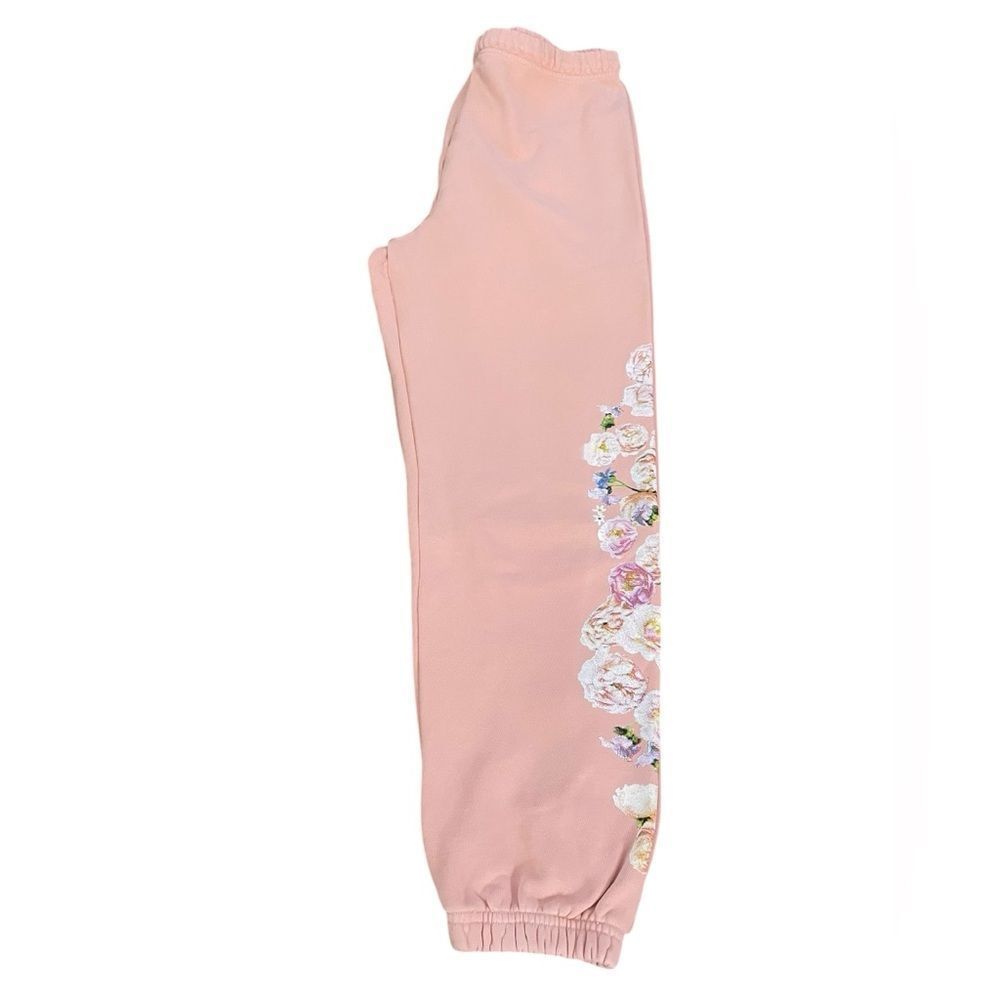 BLUSH PINK SWEATPANTS WITH FLORAL‎ DEDIGN BY SPIRIT JERSEY, XL